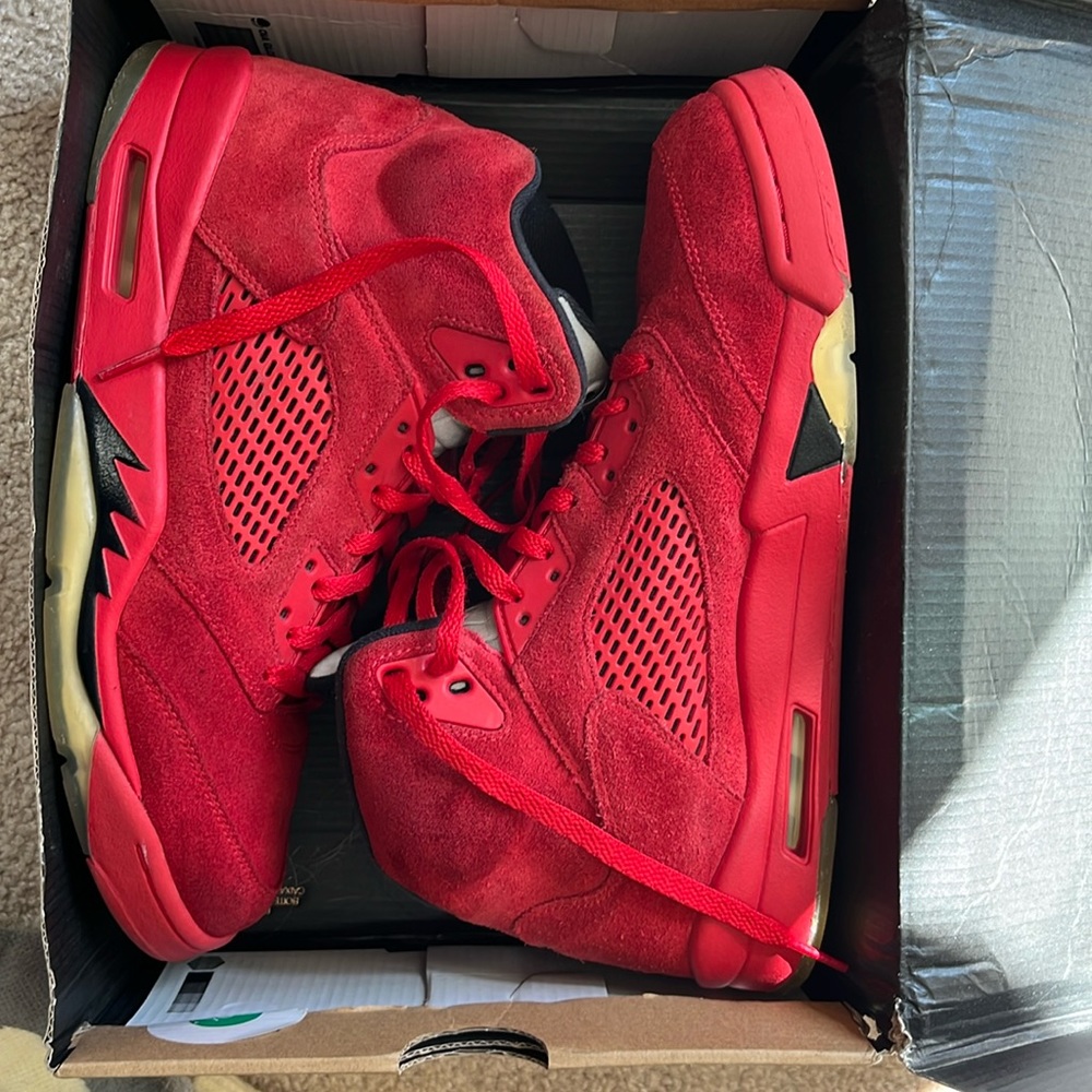 Jordan 5 red suede retro